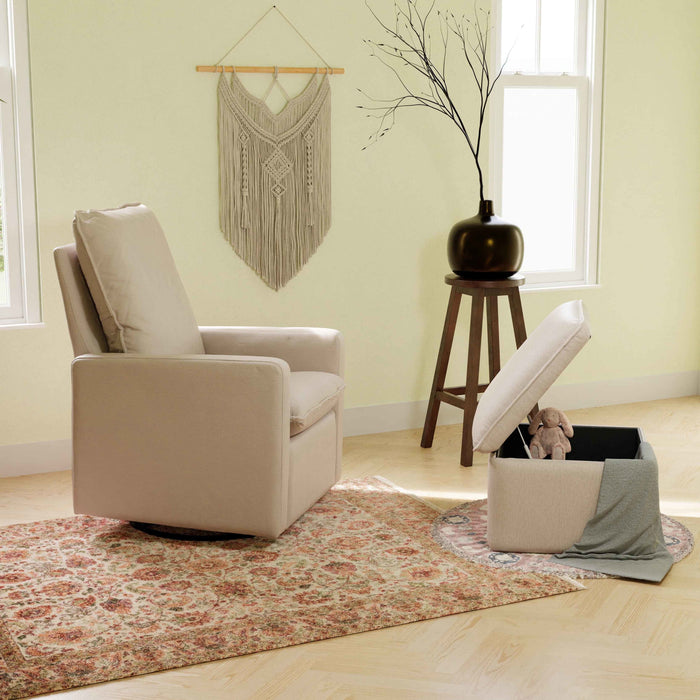 Babyletto Cali Storage Ottoman in Eco-Performance Fabric | Water Repellent & Stain Resistant