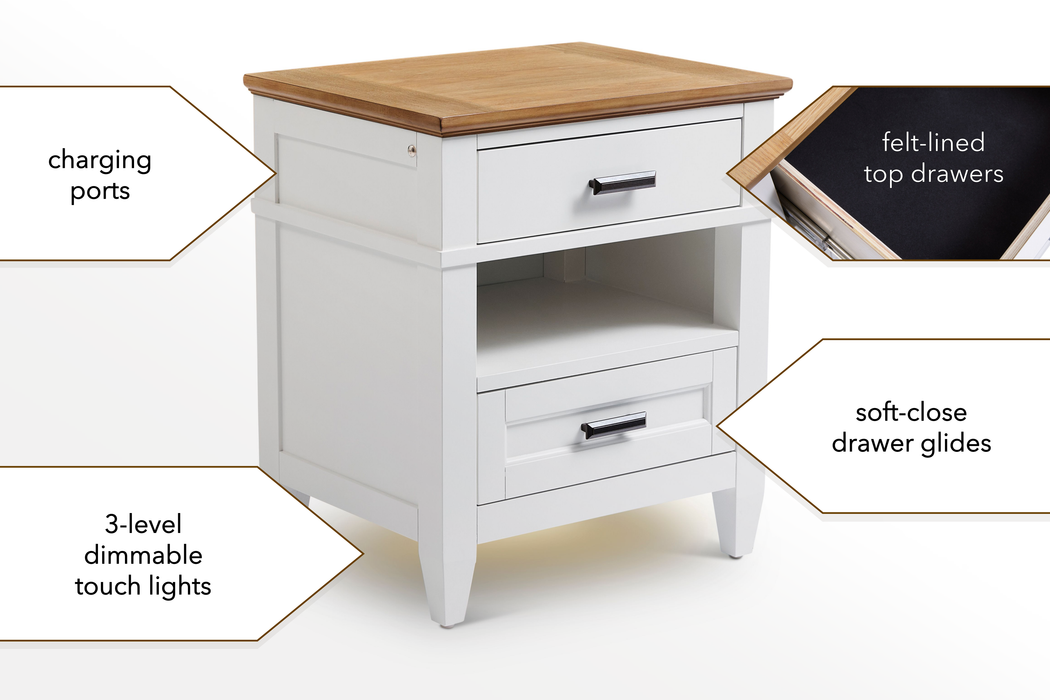 Heritage Living Artisan Nightstand with Lights