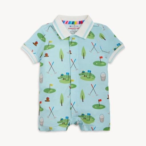 Magnetic Me Gopher It Modal Magnetic S/S Short Polo Romper
