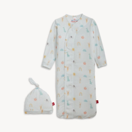 Magnetic Me Lullaby Sky Blue Modal Magnetic Gown + Hat Set