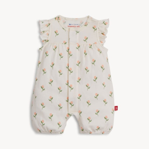 Magnetic Me Floral Chicken Tender Org Cot Magnetic Romper