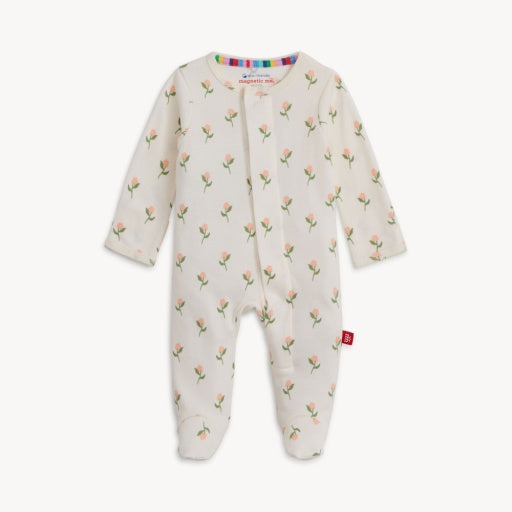 Magnetic Me Floral Chicken Tender Org Cot Magnetic Footie