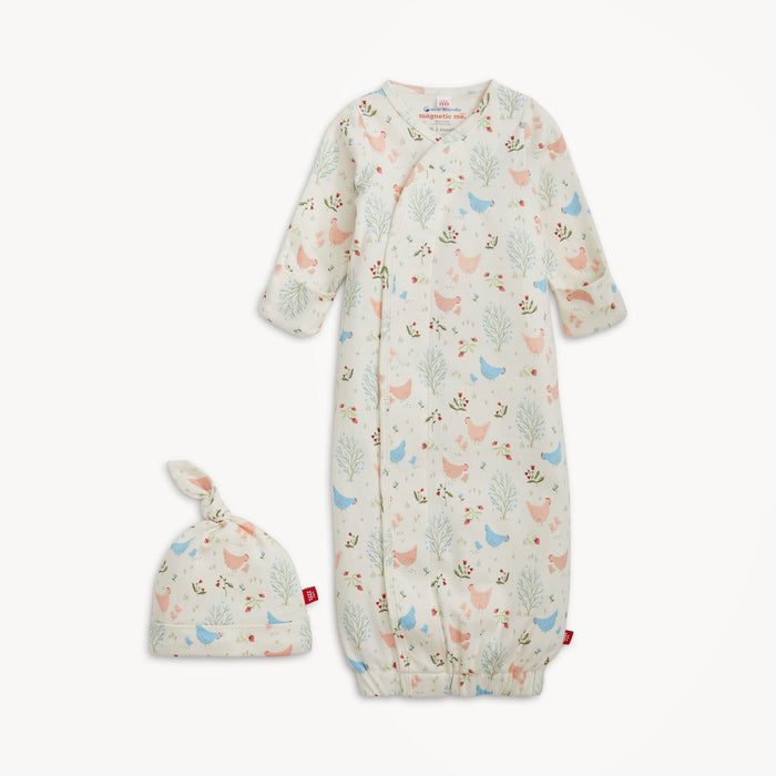 Magnetic Me Chicken Tender Organic Cotton Magnetic Gown+Hat
